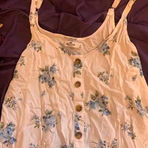 White Floral Tank Top